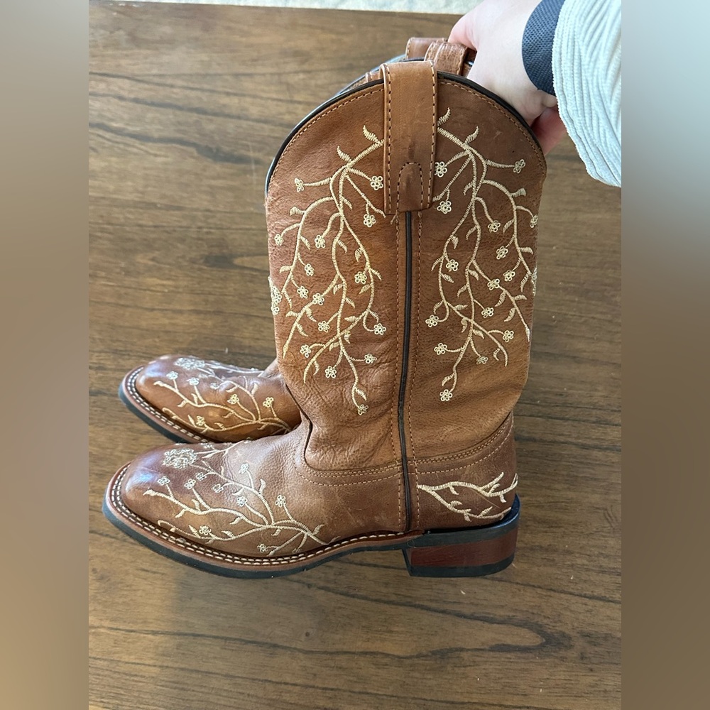 Laredo LA1043 Womens 7M Brown Leather Embroidered Western Cowboy Boots - Picture 5 of 8